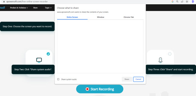 Apowersoft online recording steps
