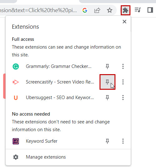 activate screencastify extension